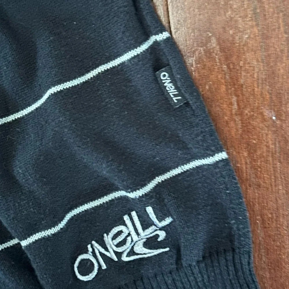 O'Neill Men's Black and White Crewneck sweater 100% cotton super soft size L - Picture 9 of 10